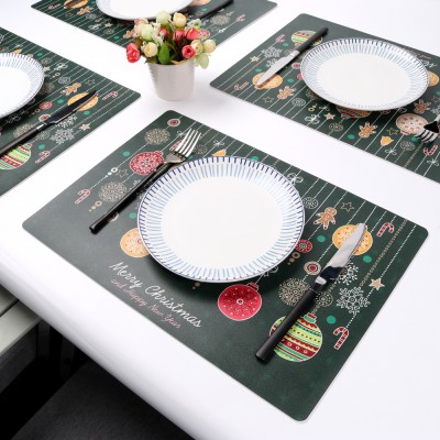 Christmas Placemat Dish Bowl Table Mat Place Mats for Christmas Holiday Party Kitchen Table Decorations