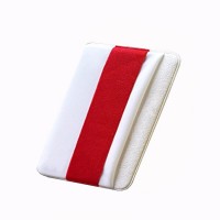 Durable lycra fabric cell phone pocket wallet case credit card holder with 3M adhesive and elastic finger grip strap