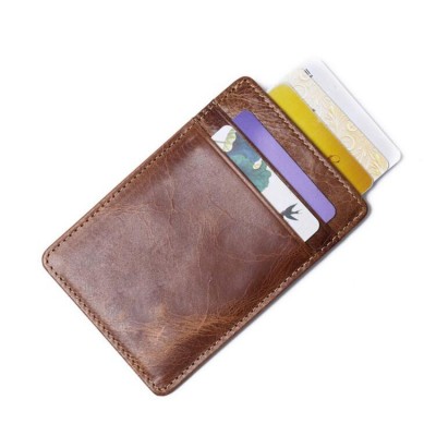 Luxury genuine leather card holder rfid protection