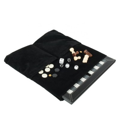 Luxury leather elegant style large size backgammon set with high quality playing pieces for travel and tournaments fun