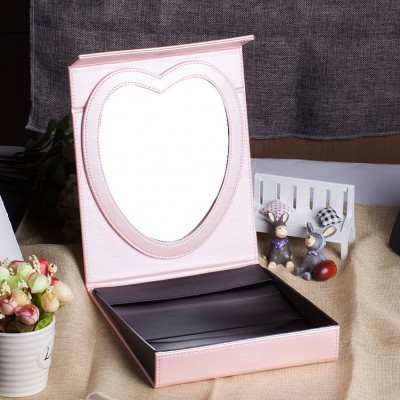 Christmas new gift Pink  folding makeup mirror for girls