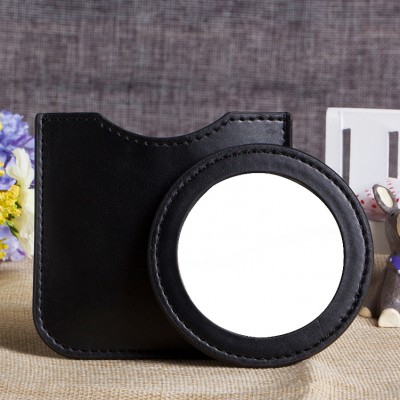 Black small round shaped mirror