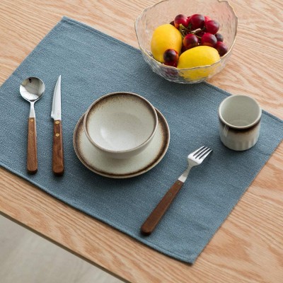 Handmade Linen Placemats ,Heat-Resistant Placemats Desk Protector Mat,Washable Table Mats